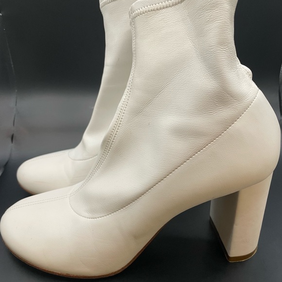 White leather stretchy boots size 8 - Picture 3 of 13